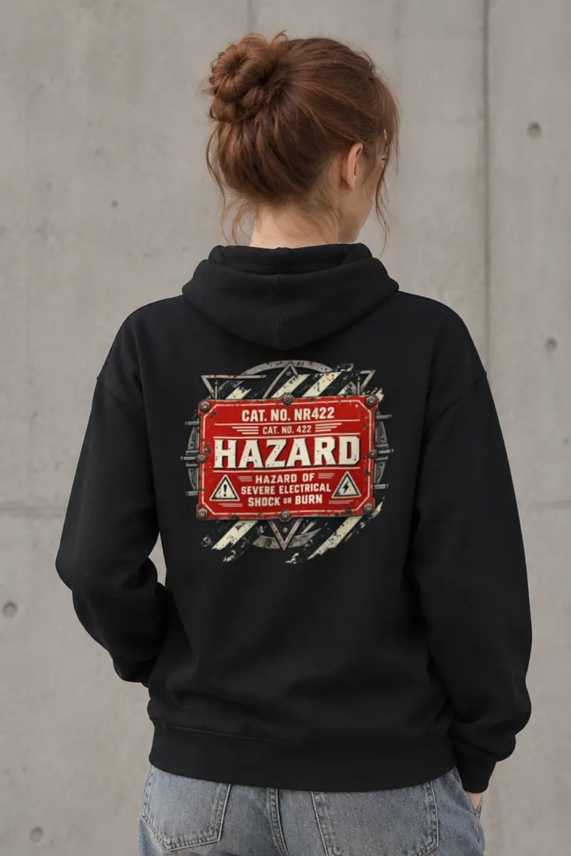 "Electrical Hazard Sign" Heavy Blend Unisex Pullover Hoodie