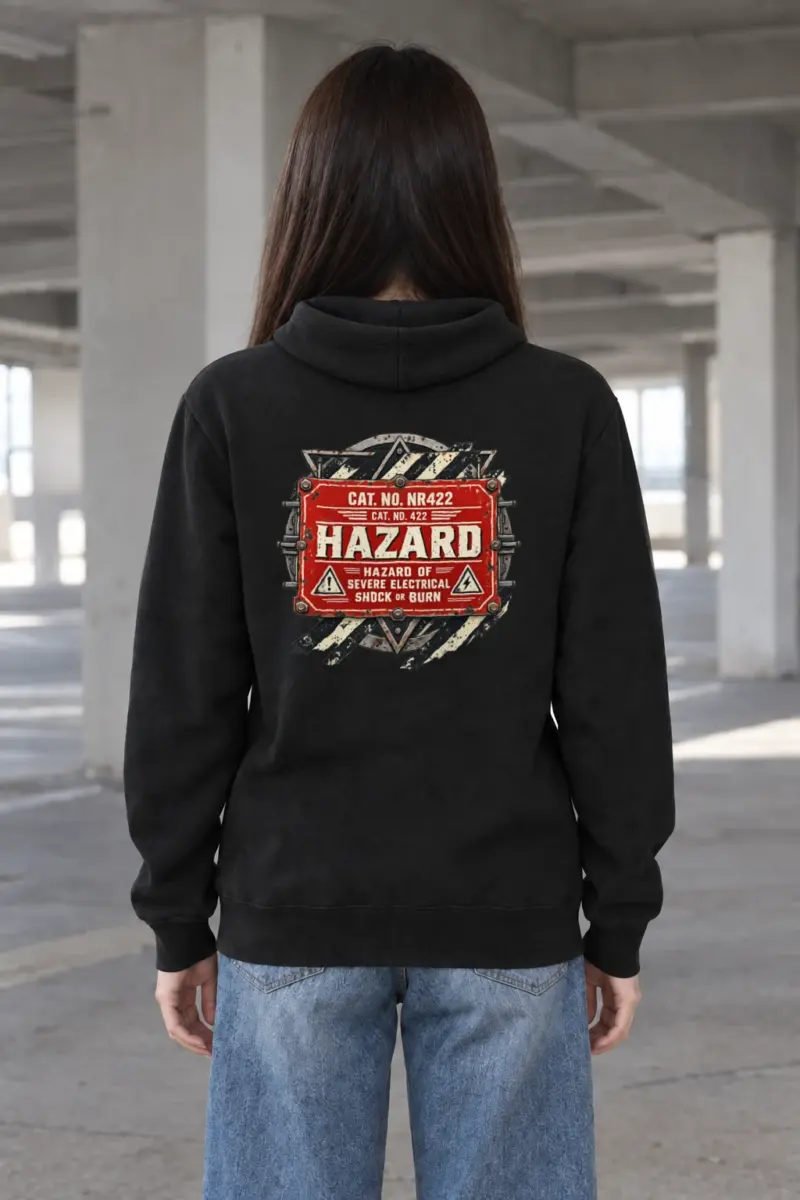 "Electrical Hazard Sign" Heavy Blend Unisex Pullover Hoodie