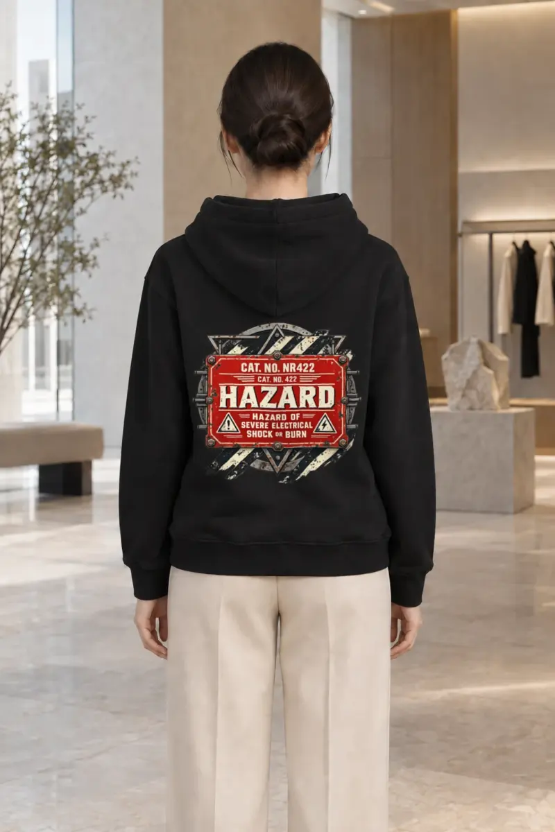 "Electrical Hazard Sign" Heavy Blend Unisex Pullover Hoodie | Gildan 18500