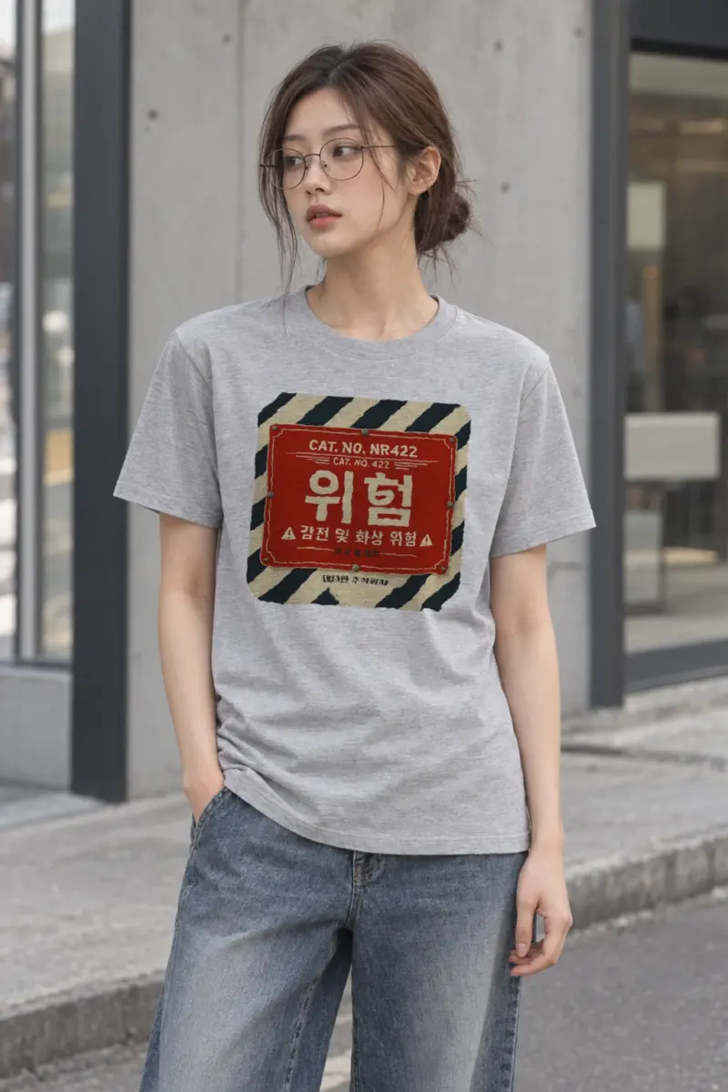 "Electrical Hazard Sign" Heavyweight Unisex Crewneck T-shirt | Gildan 5000