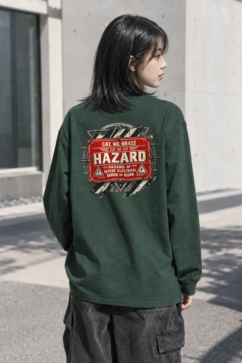 "Electrical Hazard Sign" Unisex Longsleeve T-shirt | Gildan 2400