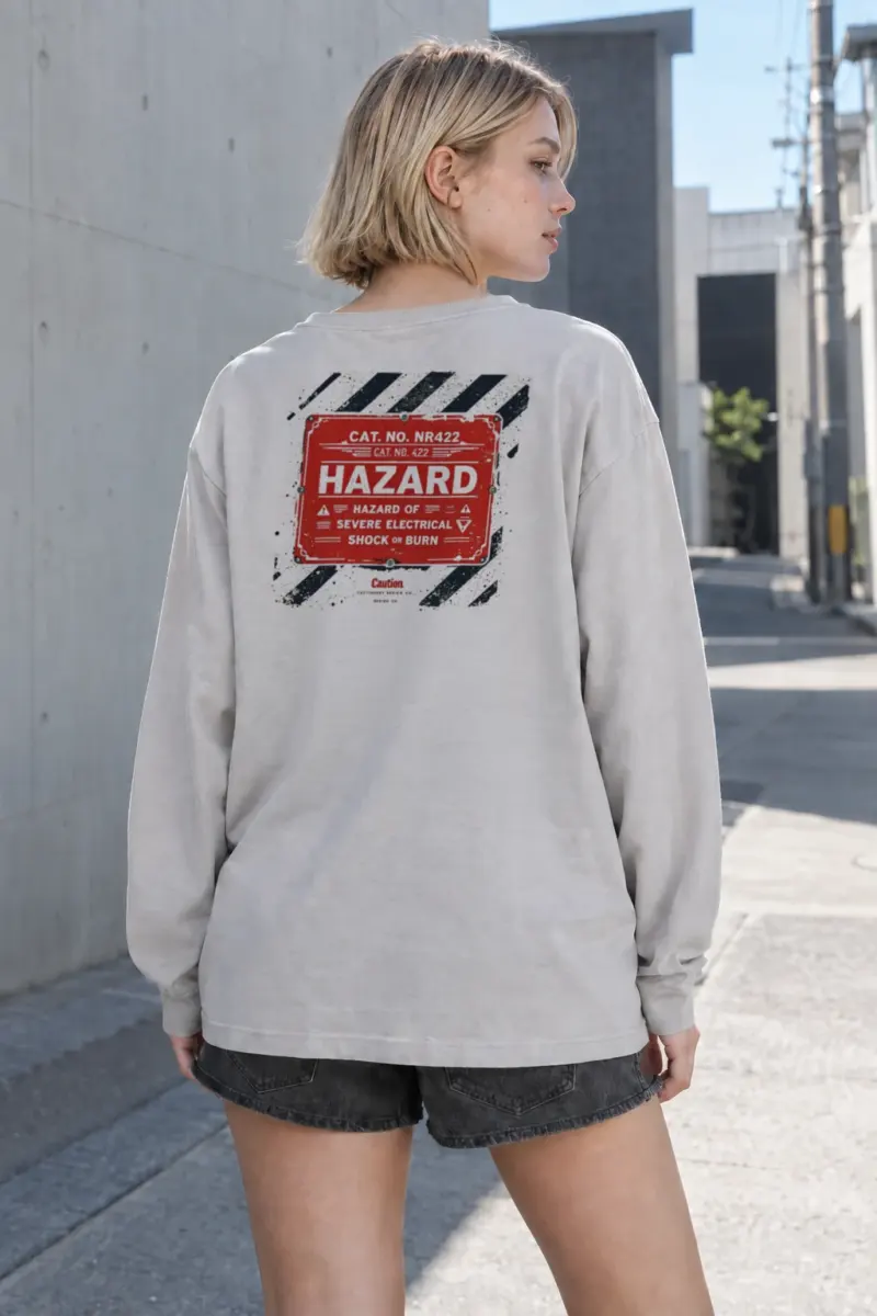 "Electrical Hazard Sign" Unisex Longsleeve T-shirt | Gildan 2400