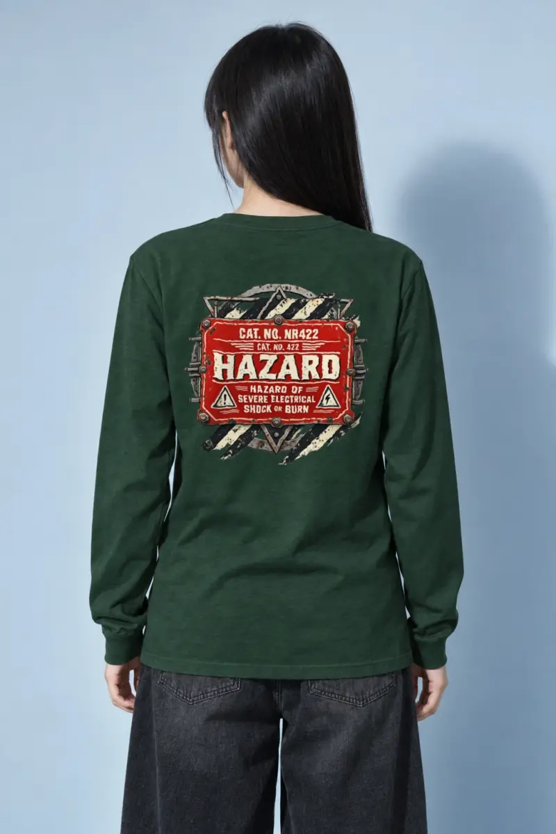 "Electrical Hazard Sign" Unisex Longsleeve T-shirt
