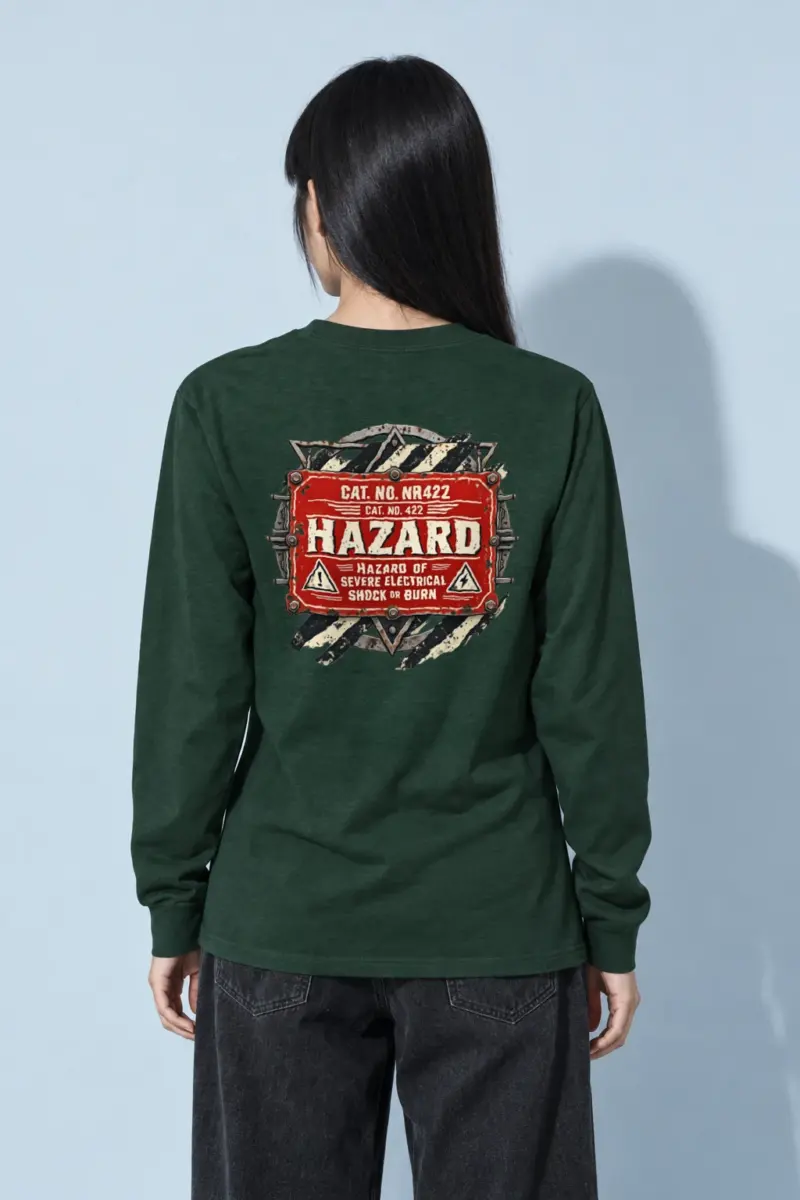 "Electrical Hazard Sign" Unisex Longsleeve T-shirt