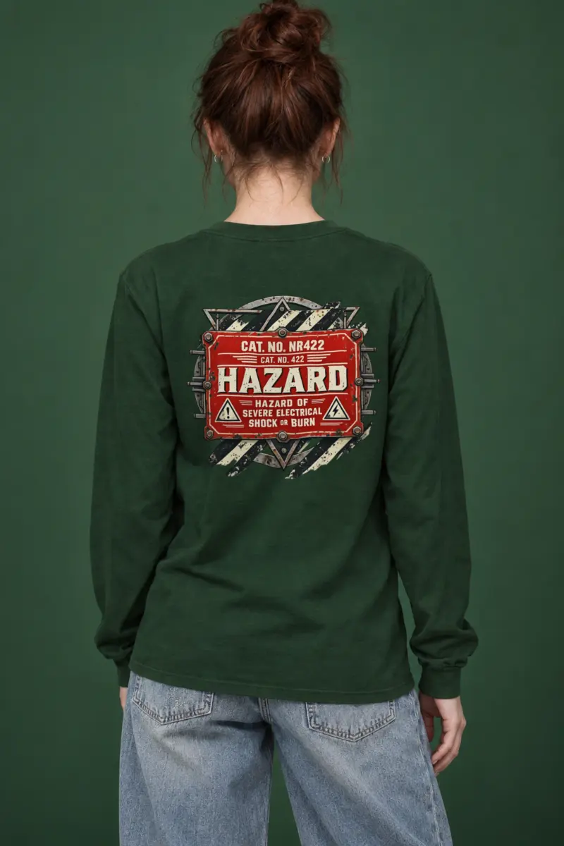 "Electrical Hazard Sign" Unisex Longsleeve T-shirt