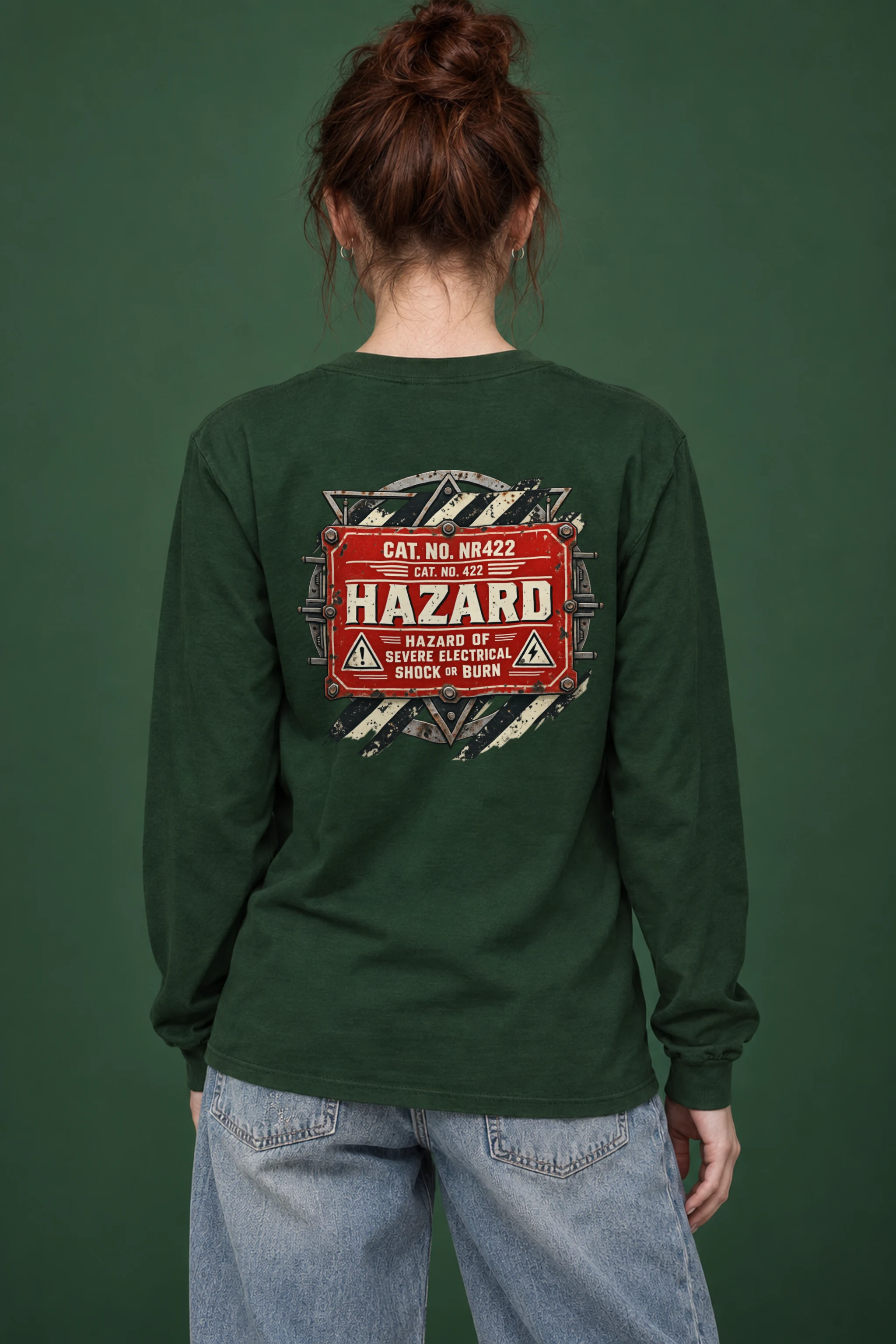 "Electrical Hazard Sign" Unisex Longsleeve T-shirt