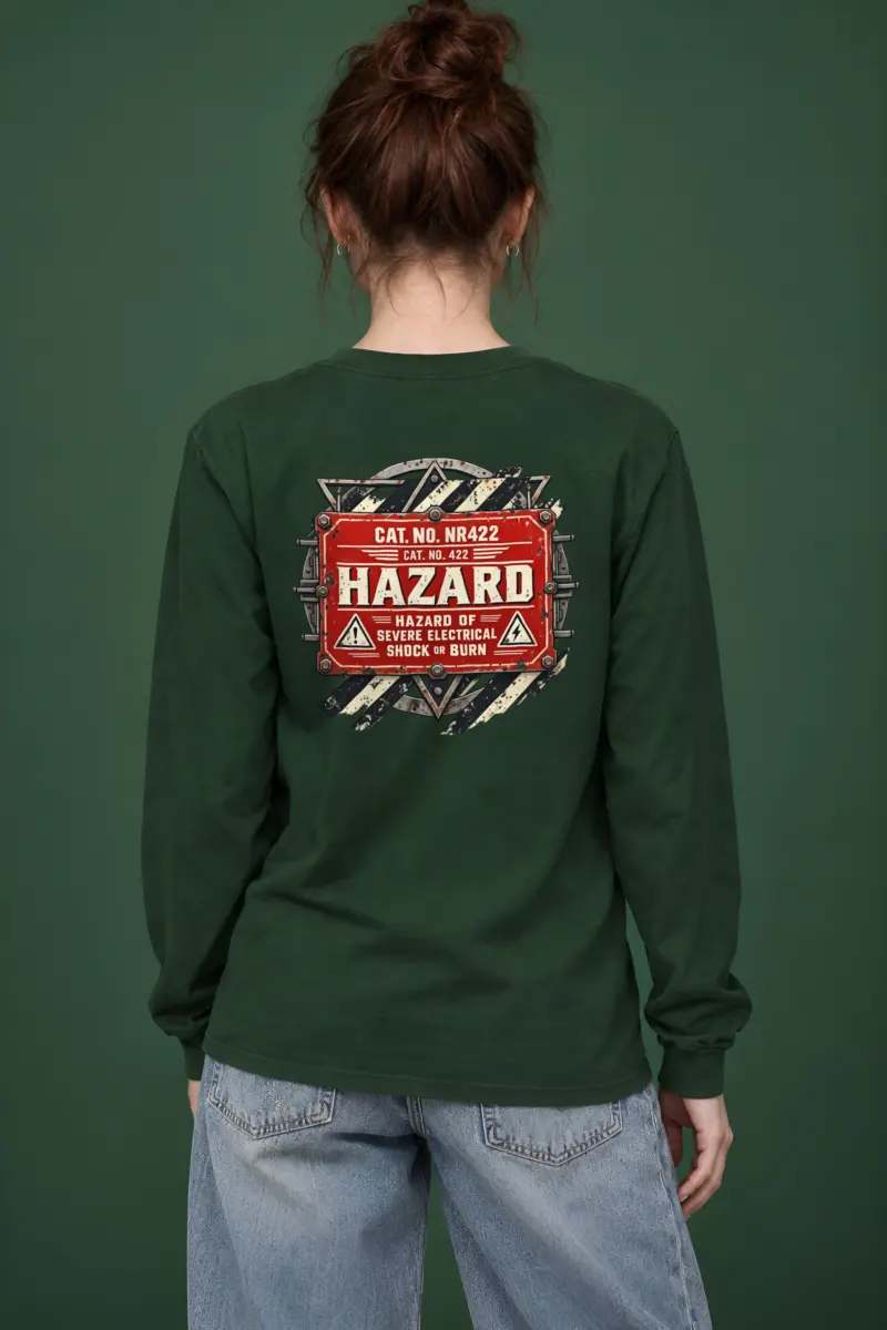 "Electrical Hazard Sign" Unisex Longsleeve T-shirt