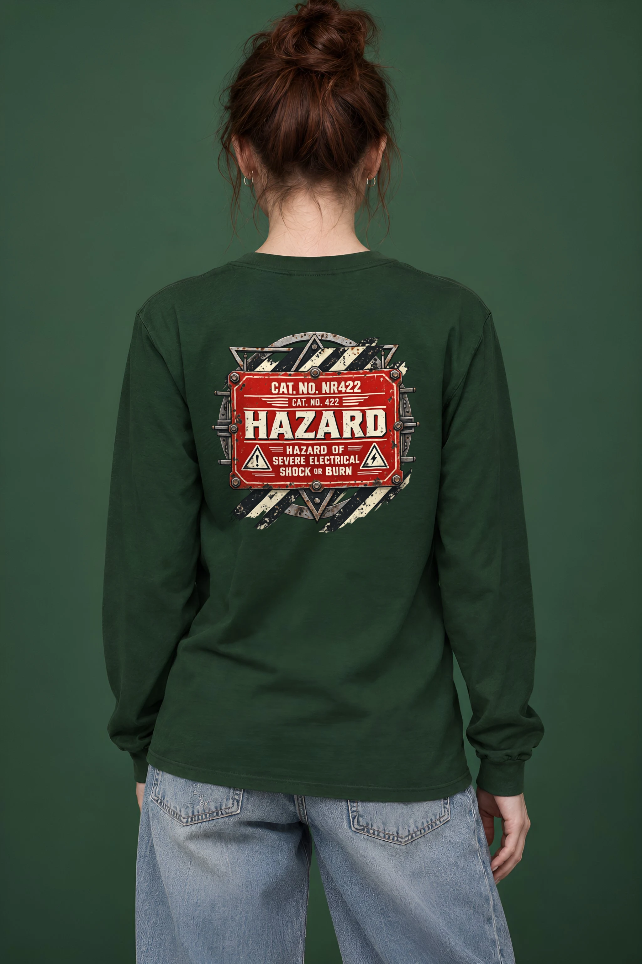 "Electrical Hazard Sign" Unisex Longsleeve T-shirt