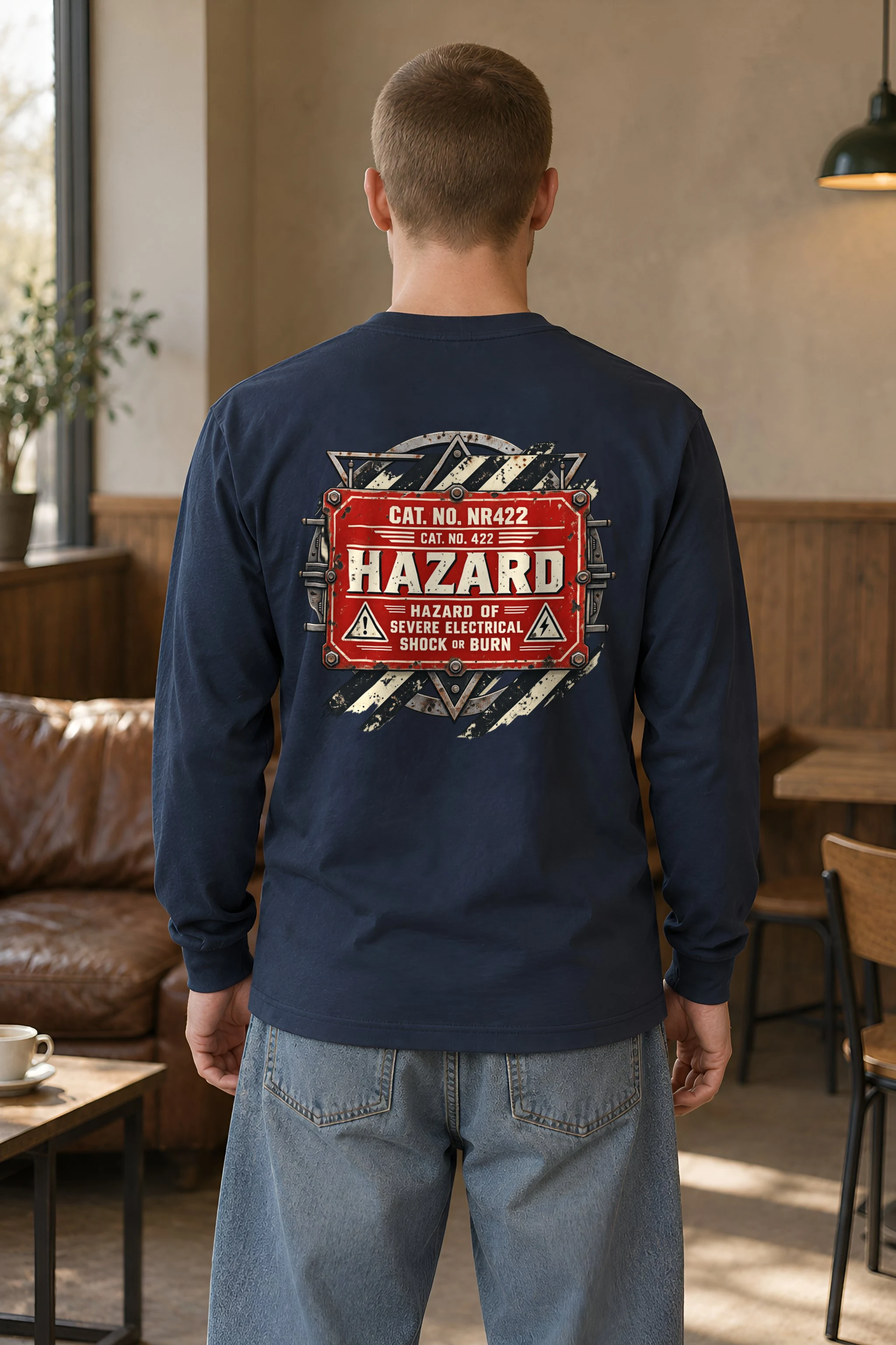"Electrical Hazard Sign" Unisex Longsleeve T-shirt