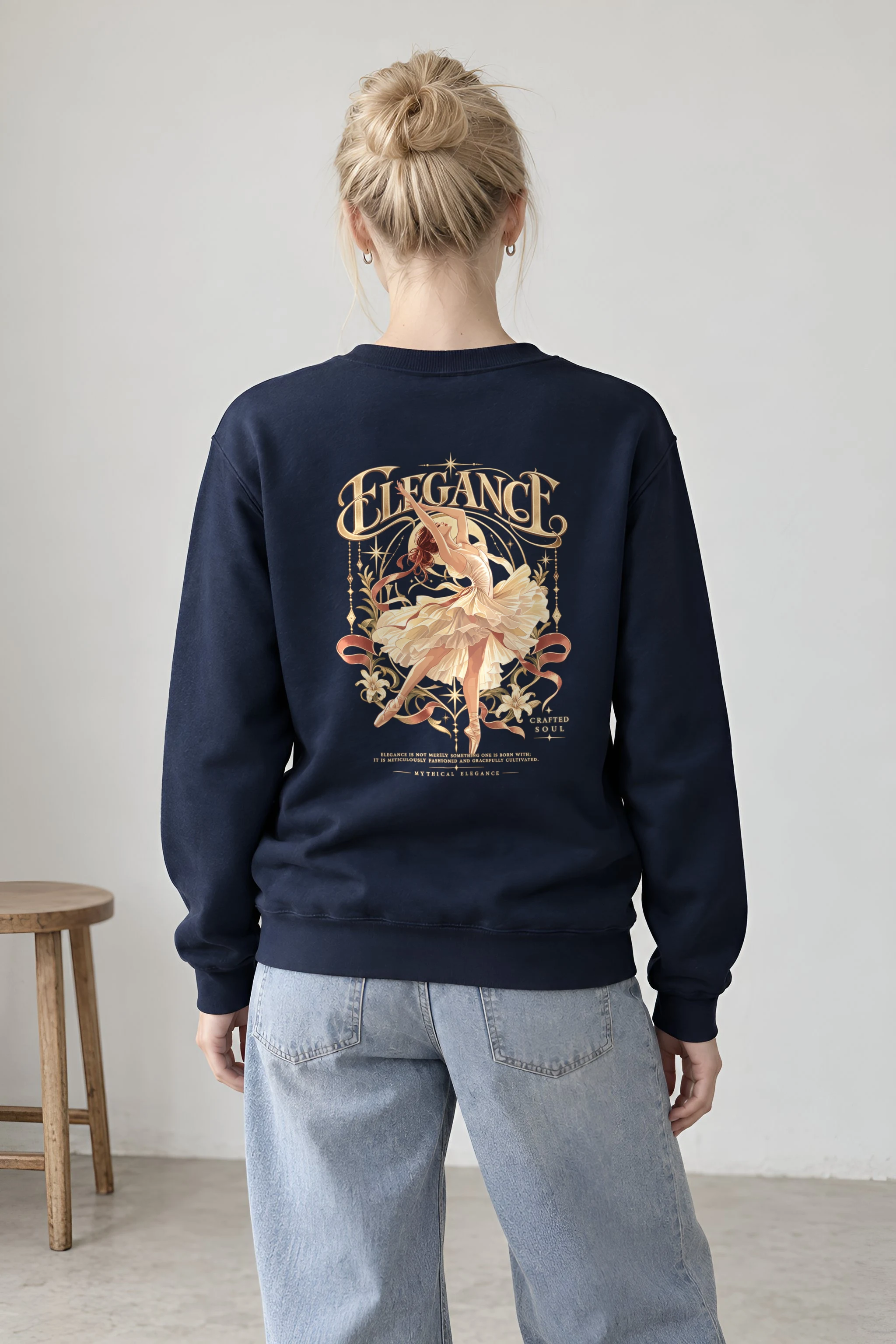 "Elegance Crafted Soul" 1 Crewneck Sweatshirt