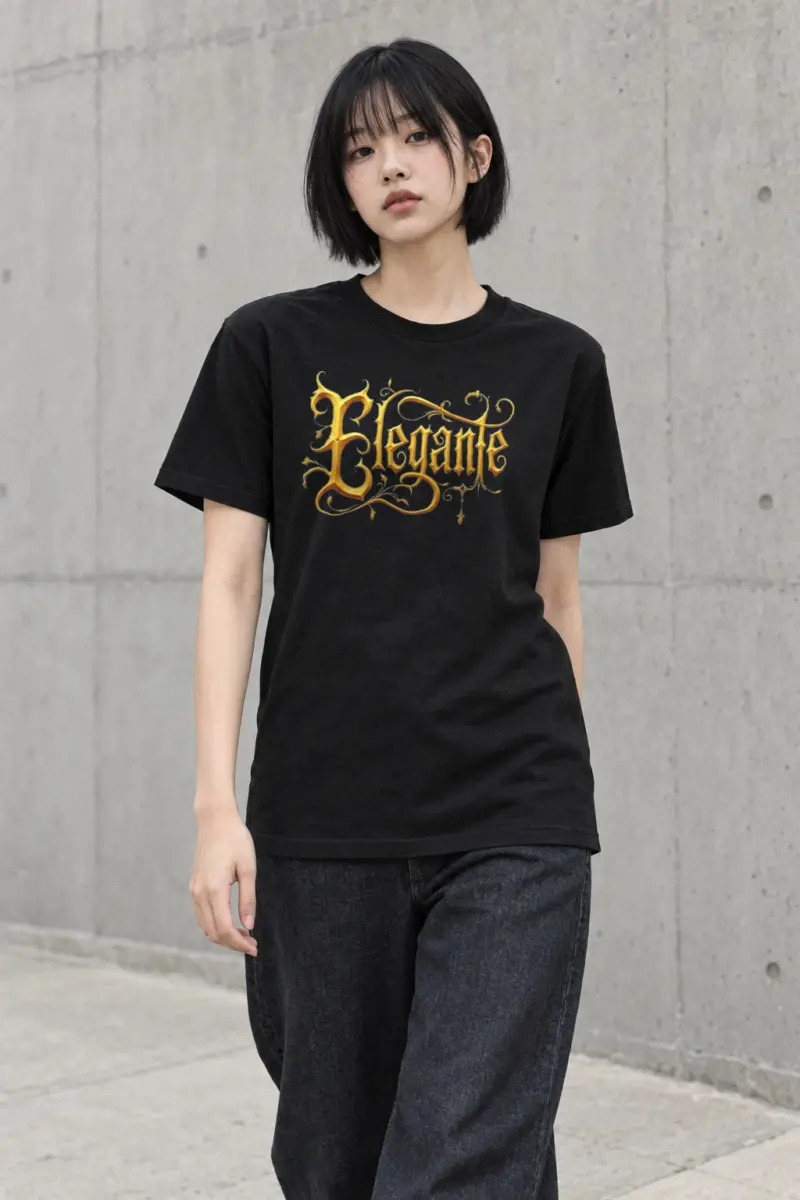 "Elegante Gold Script" Heavyweight Unisex Crewneck T-shirt | Gildan 5000