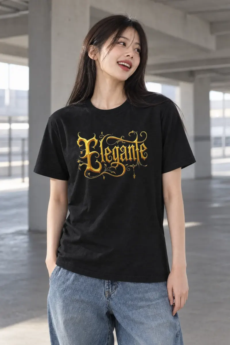 "Elegante Gold Script" Heavyweight Unisex Crewneck T-shirt