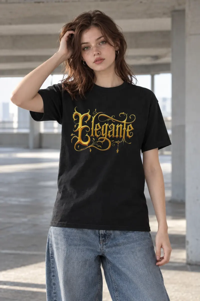 "Elegante Gold Script" Heavyweight Unisex Crewneck T-shirt