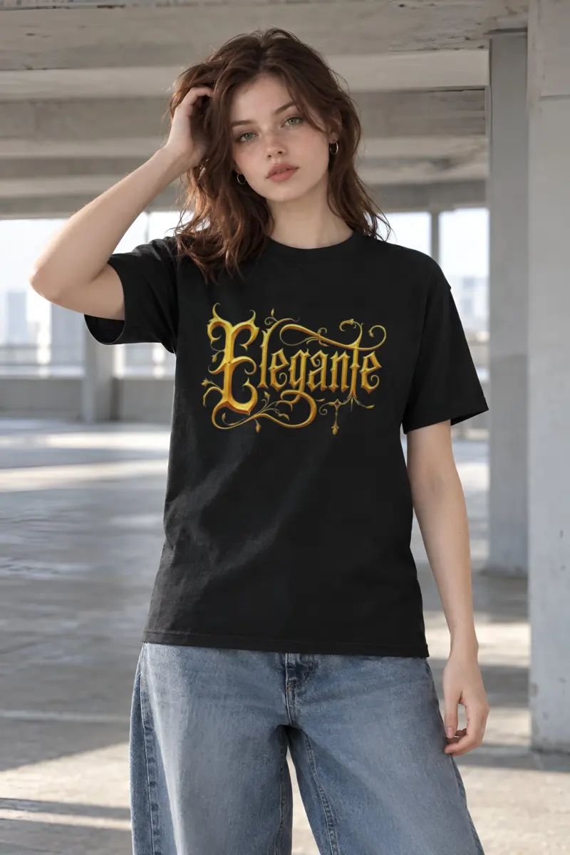 "Elegante Gold Script" Heavyweight Unisex Crewneck T-shirt