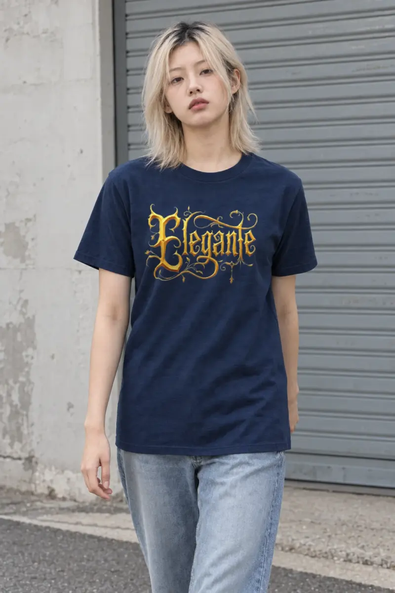 "Elegante Gold Script" Heavyweight Unisex Crewneck T-shirt | Gildan 5000