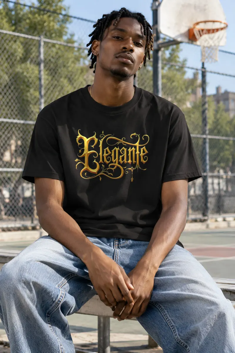 "Elegante Gold Script" Heavyweight Unisex Crewneck T-shirt