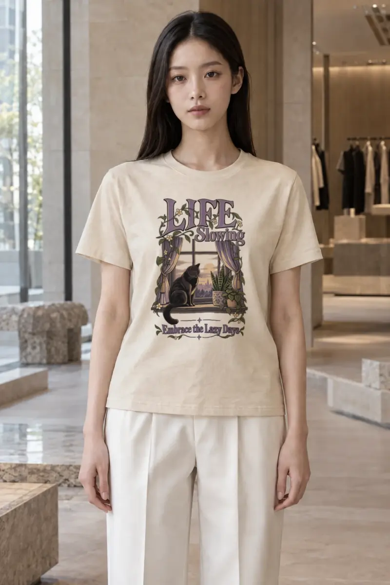 "Embrace Lazy Days" Heavyweight Unisex Crewneck T-shirt | Gildan 5000