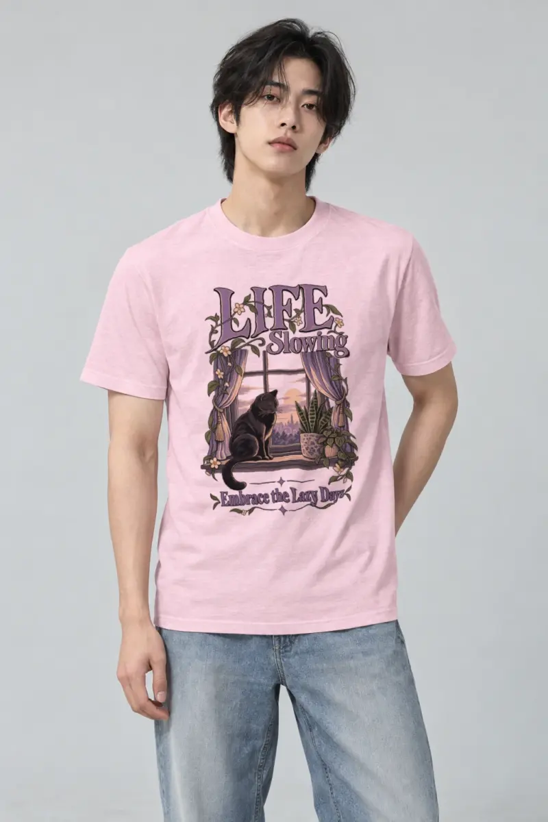 "Embrace Lazy Days" Heavyweight Unisex Crewneck T-shirt | Gildan 5000
