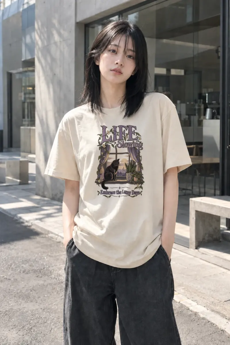 "Embrace Lazy Days" Heavyweight Unisex Crewneck T-shirt | Gildan 5000