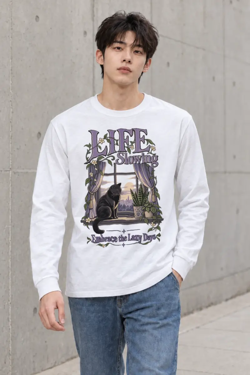 "Embrace Lazy Days" Unisex Longsleeve T-shirt | Gildan 2400