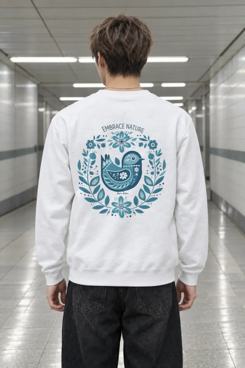 "Embrace Nature Bird" Heavy Blend Unisex Crewneck Sweatshirt