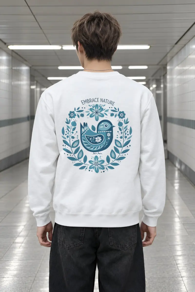"Embrace Nature Bird" Heavy Blend Unisex Crewneck Sweatshirt