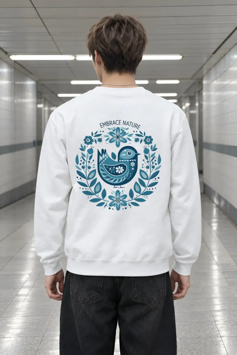 "Embrace Nature Bird" Heavy Blend Unisex Crewneck Sweatshirt
