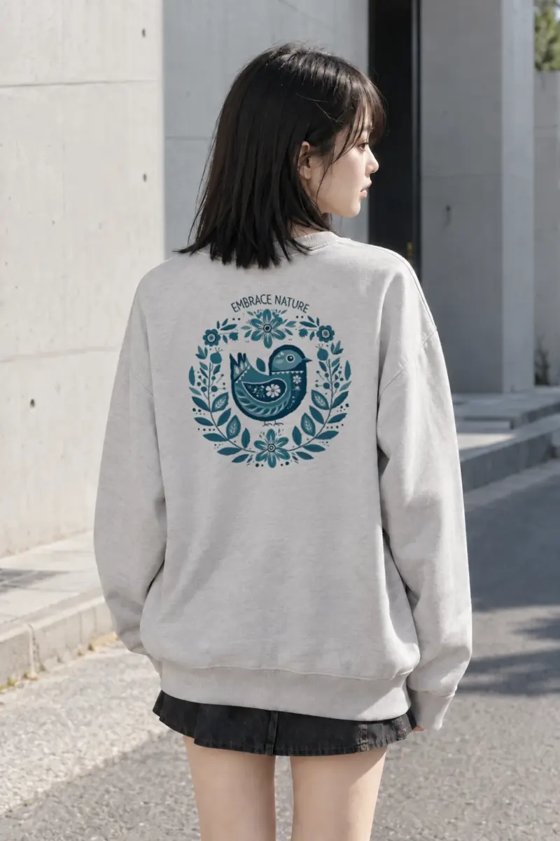"Embrace Nature Bird" Heavy Blend Unisex Crewneck Sweatshirt | Gildan 18000