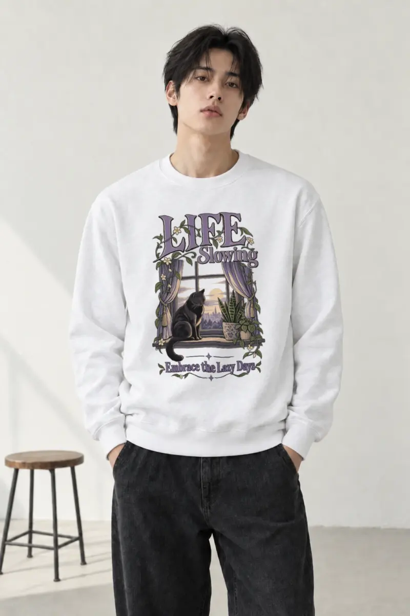 "Embrace the Lazy Days" Heavy Blend Unisex Crewneck Sweatshirt | Gildan 18000