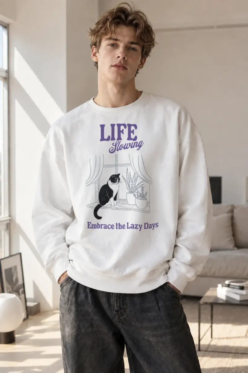 "Embrace The Lazy Days" Heavy Blend Unisex Crewneck Sweatshirt | Gildan 18000