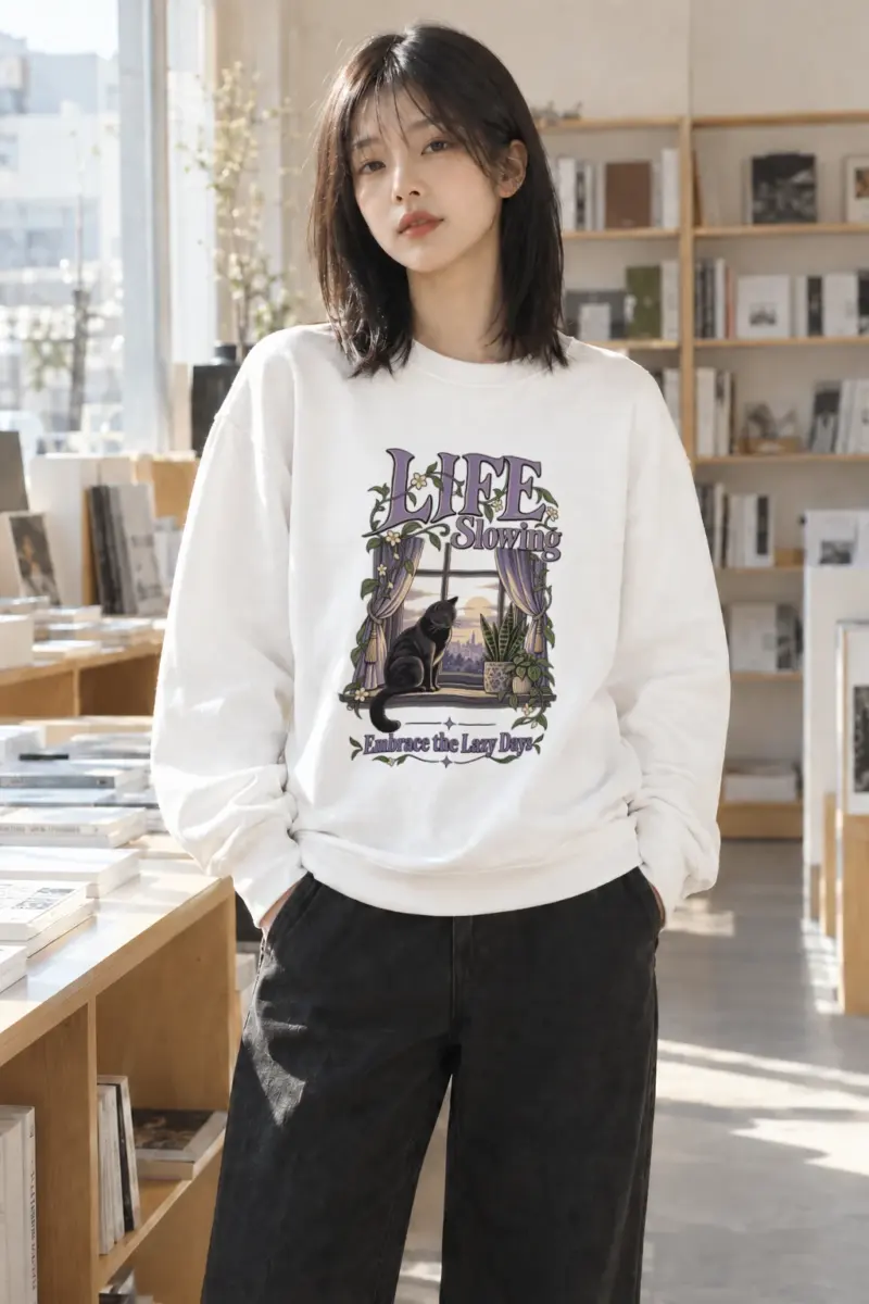 "Embrace the Lazy Days" Heavy Blend Unisex Crewneck Sweatshirt | Gildan 18000