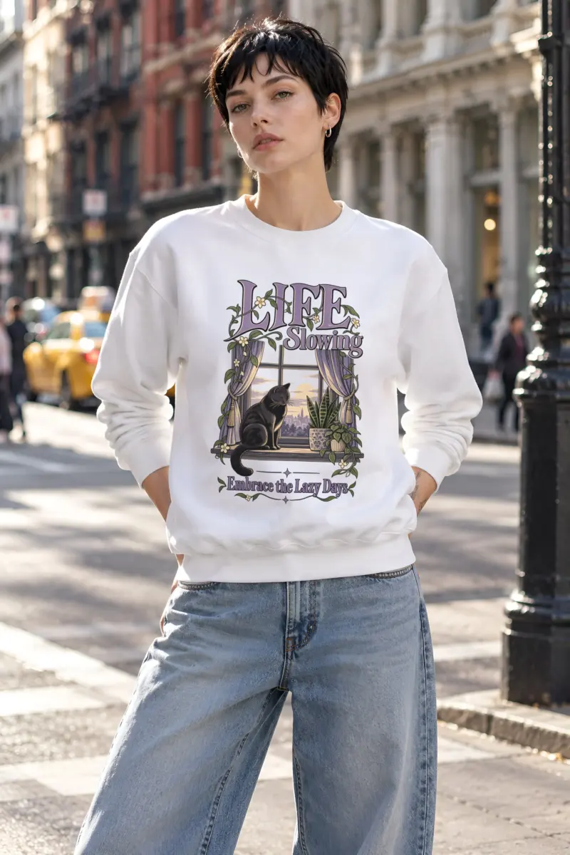 "Embrace the Lazy Days" Heavy Blend Unisex Crewneck Sweatshirt