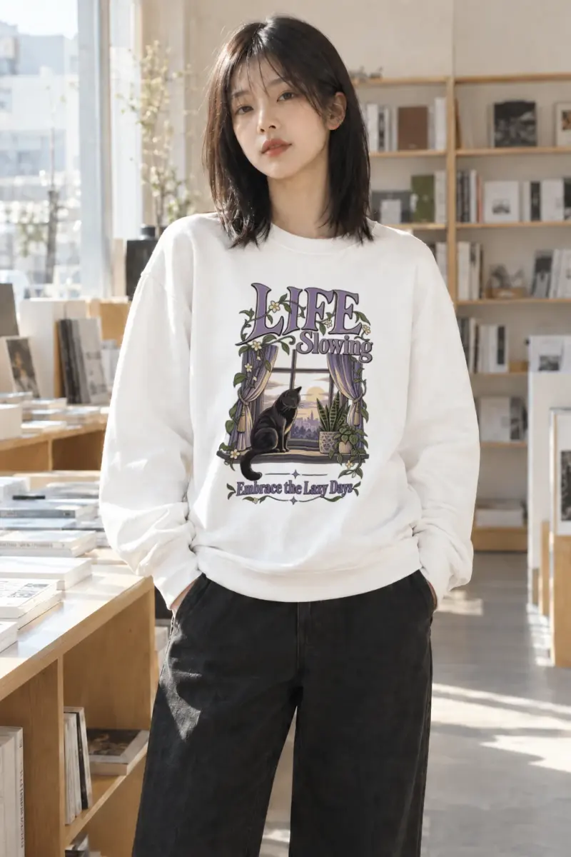 "Embrace the Lazy Days" Heavy Blend Unisex Crewneck Sweatshirt | Gildan 18000