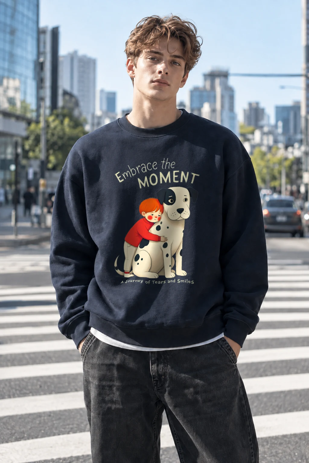 "Embrace The Moment" Heavy Blend Unisex Crewneck Sweatshirt | Gildan 18000