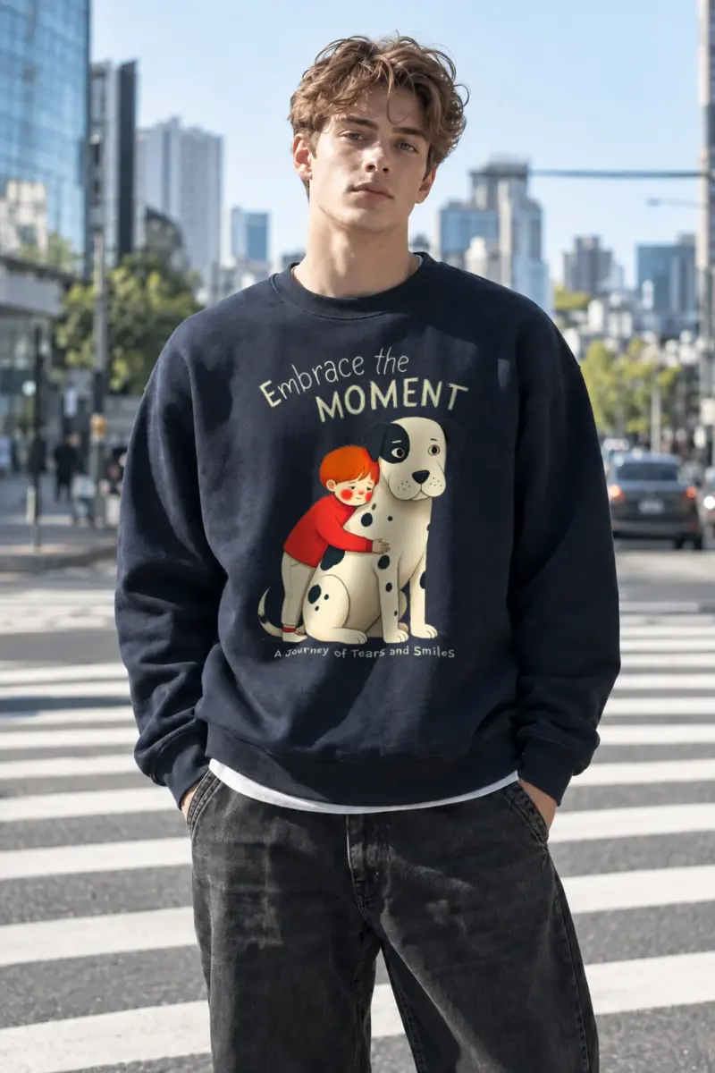 "Embrace The Moment" Heavy Blend Unisex Crewneck Sweatshirt | Gildan 18000