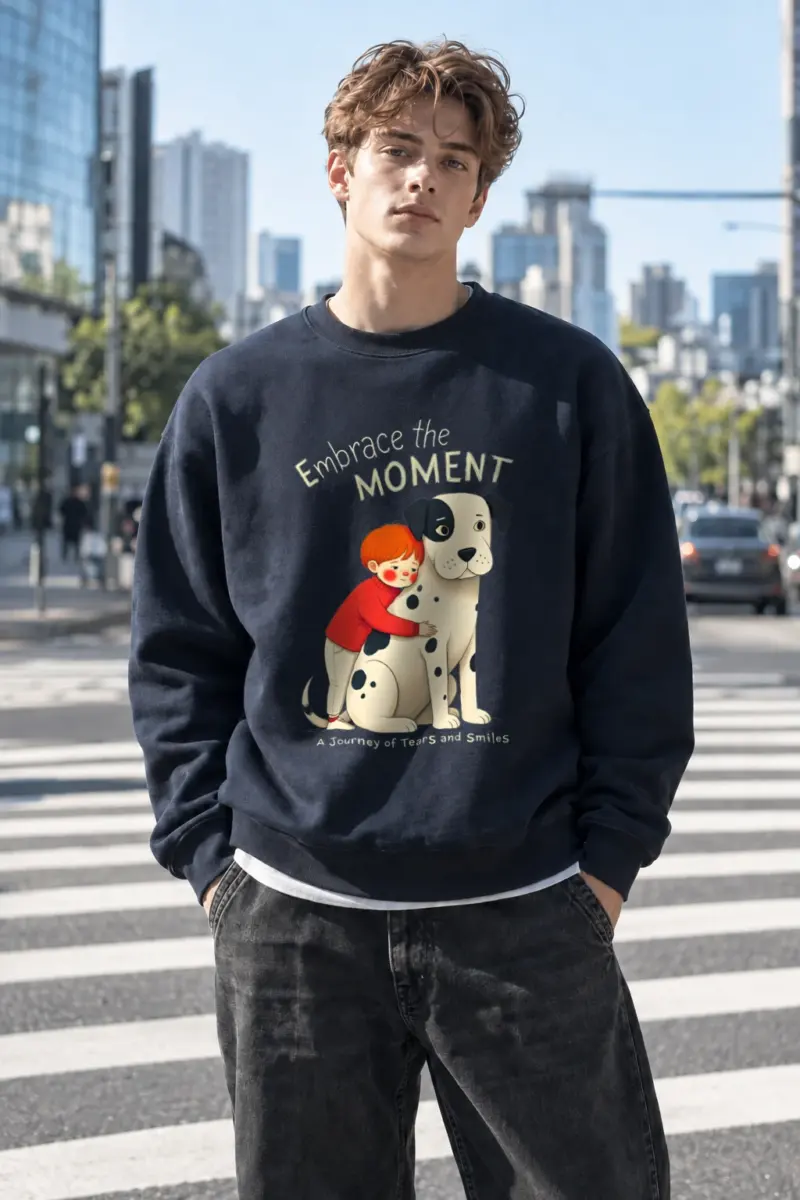 "Embrace The Moment" Heavy Blend Unisex Crewneck Sweatshirt | Gildan 18000
