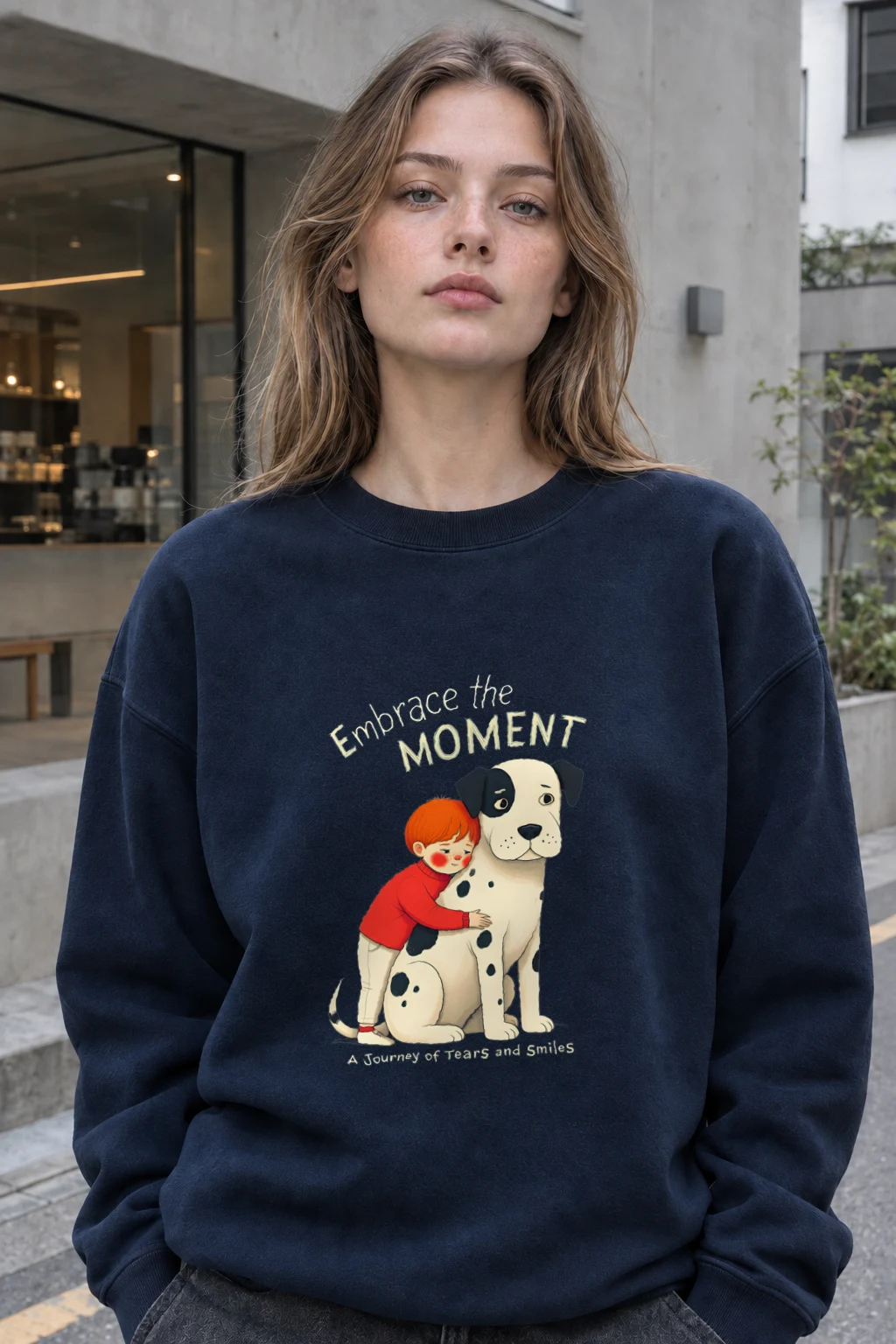 "Embrace The Moment" Heavy Blend Unisex Crewneck Sweatshirt | Gildan 18000