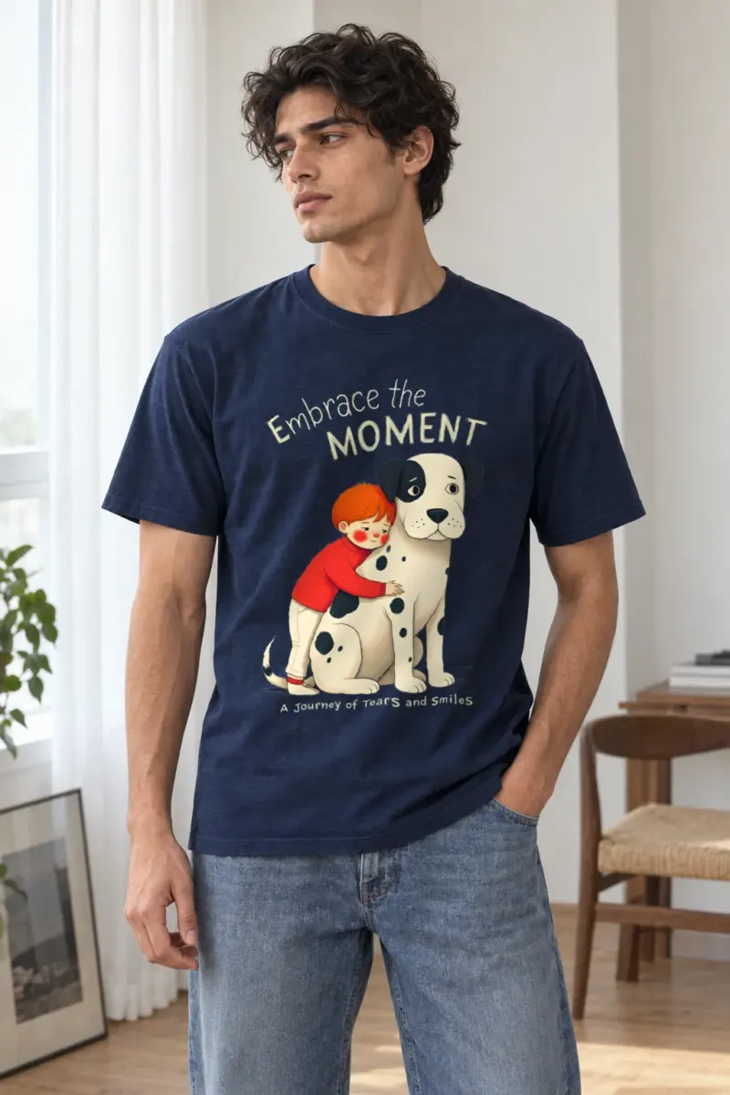 "Embrace The Moment" Heavyweight Unisex Crewneck T-shirt | Gildan 5000