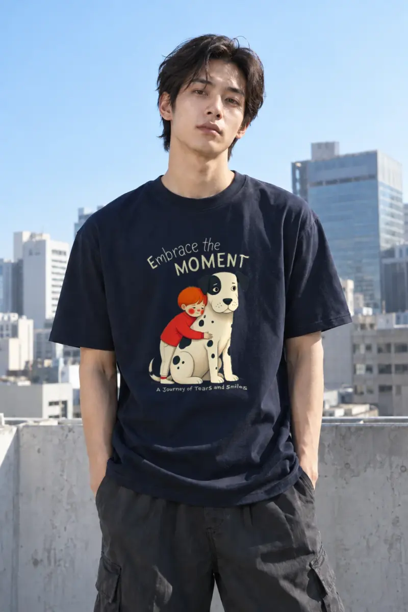 "Embrace The Moment" Heavyweight Unisex Crewneck T-shirt | Gildan 5000