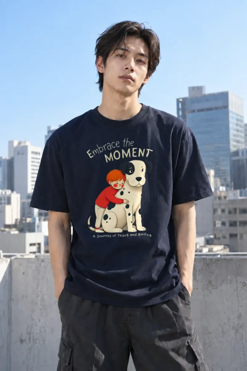 "Embrace The Moment" Heavyweight Unisex Crewneck T-shirt | Gildan 5000