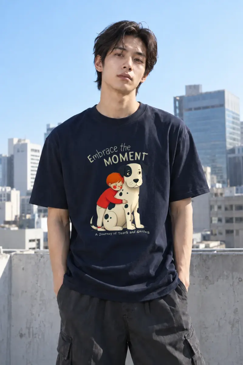 "Embrace The Moment" Heavyweight Unisex Crewneck T-shirt | Gildan 5000