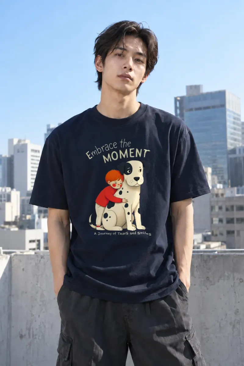 "Embrace The Moment" Heavyweight Unisex Crewneck T-shirt | Gildan 5000
