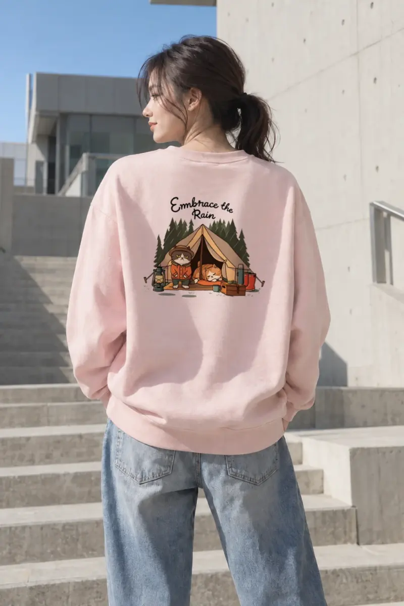 "Embrace The Rain" Heavy Blend Unisex Crewneck Sweatshirt | Gildan 18000