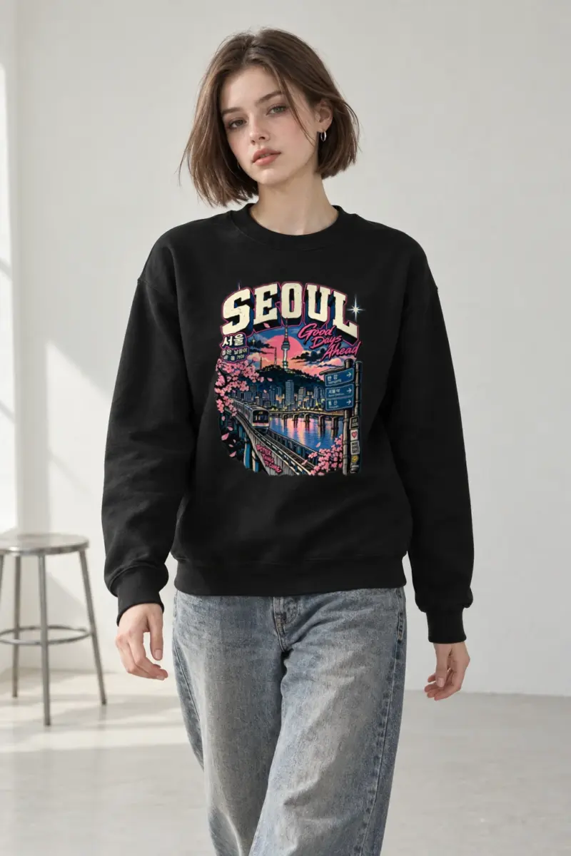 "Good Days Ahead Seoul" Heavy Blend Unisex Crewneck Sweatshirt