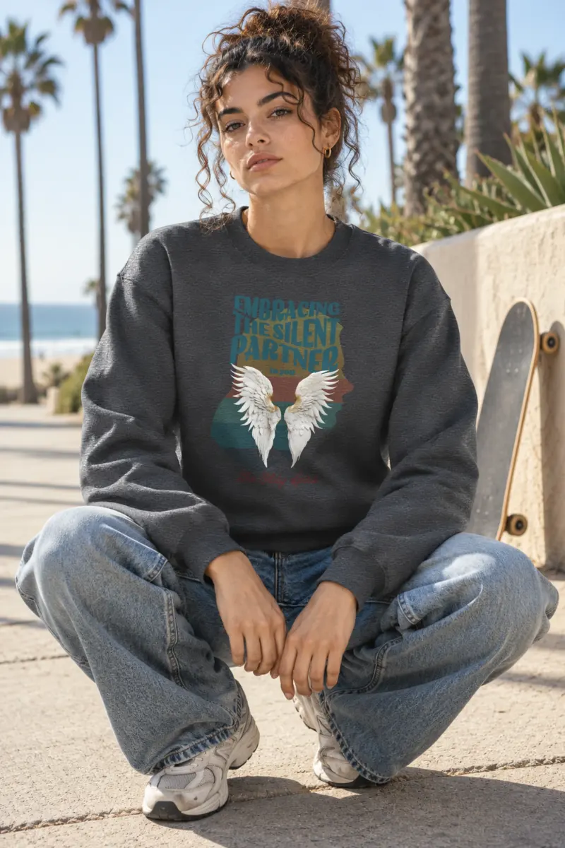 "Embracing The Silent Partner" Heavy Blend Unisex Crewneck Sweatshirt