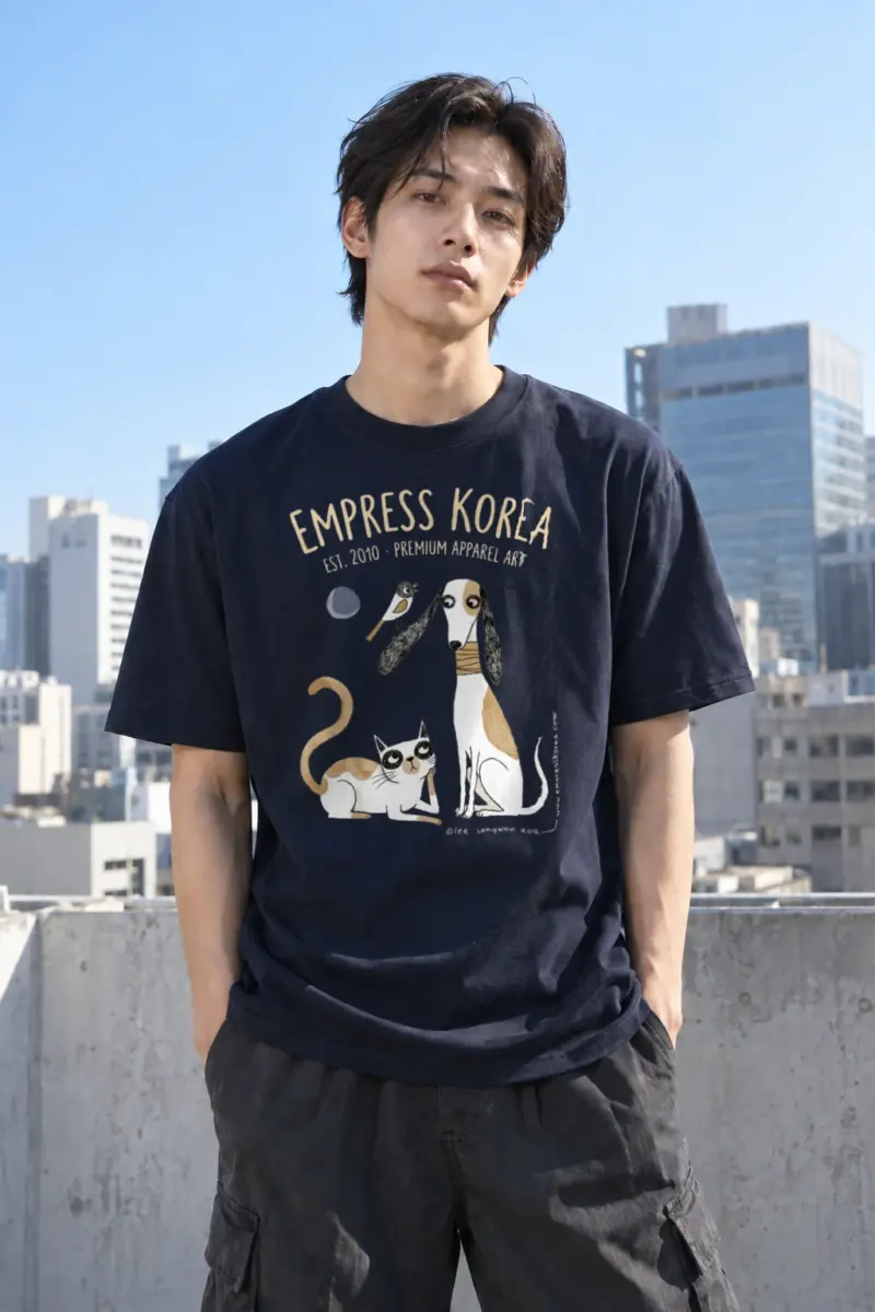 “Empress Korea Menagerie” Heavyweight Unisex Crewneck T-shirt | Gildan 5000