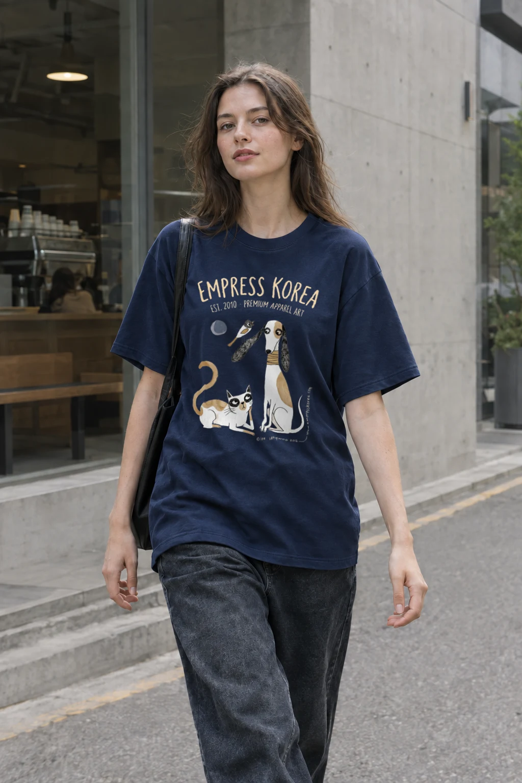 "Empress Korea Menagerie" Heavyweight Unisex Crewneck T-shirt | Gildan 5000