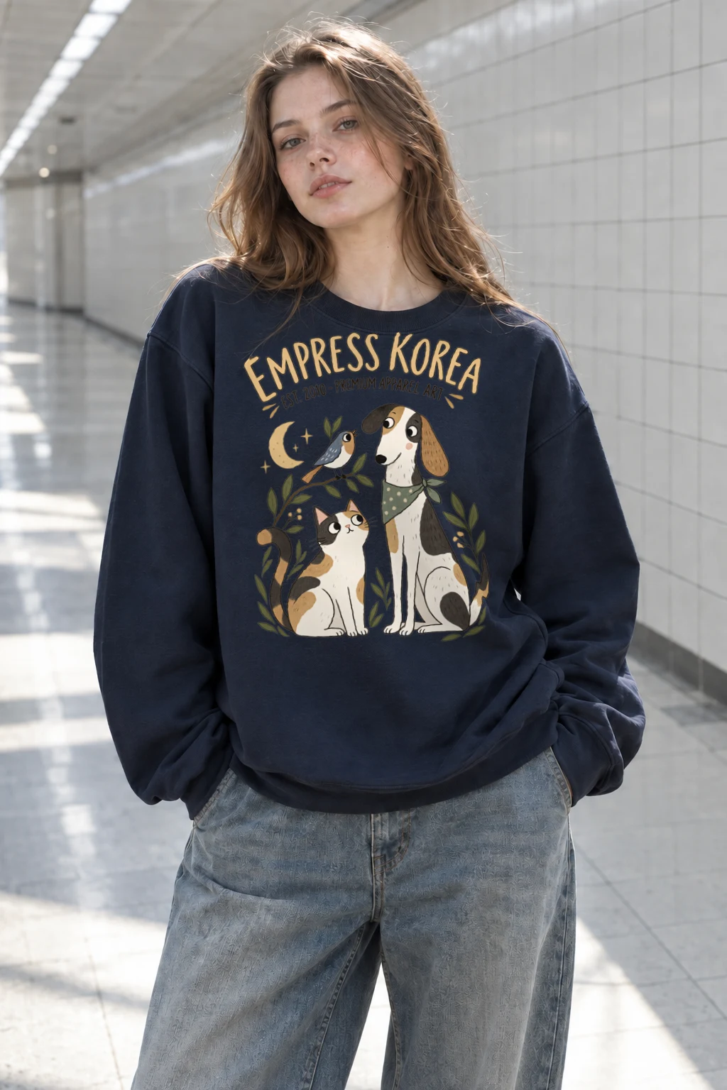 "Empress Korea Pets" Heavy Blend Unisex Crewneck Sweatshirt | Gildan 18000