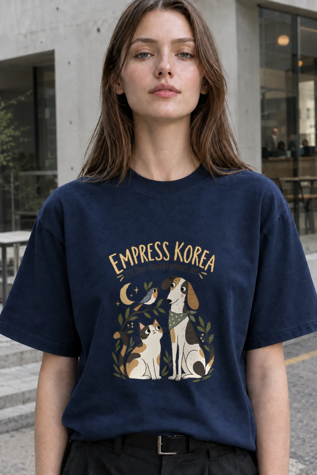 "Empress Korea Pets" Heavyweight Unisex Crewneck T-shirt | Gildan 5000