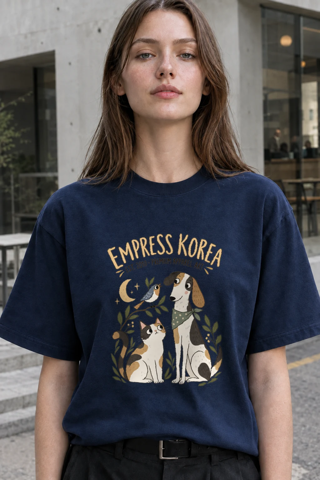 "Empress Korea Pets" Heavyweight Unisex Crewneck T-shirt | Gildan 5000
